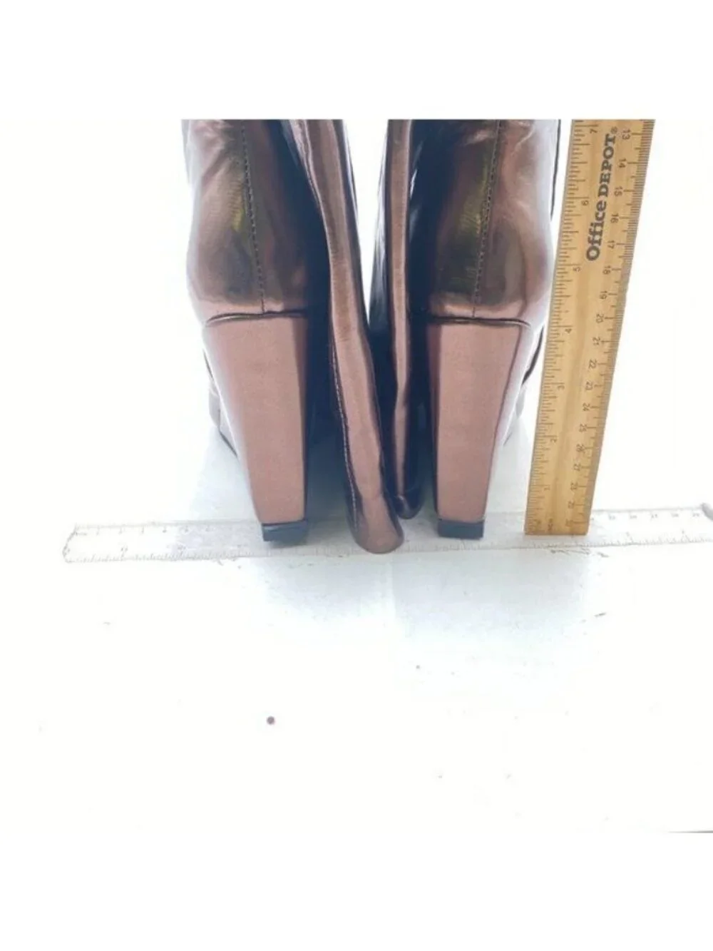 Brown Women Wedge High Heel Pointed Toe Thigh High Boots Comfortable